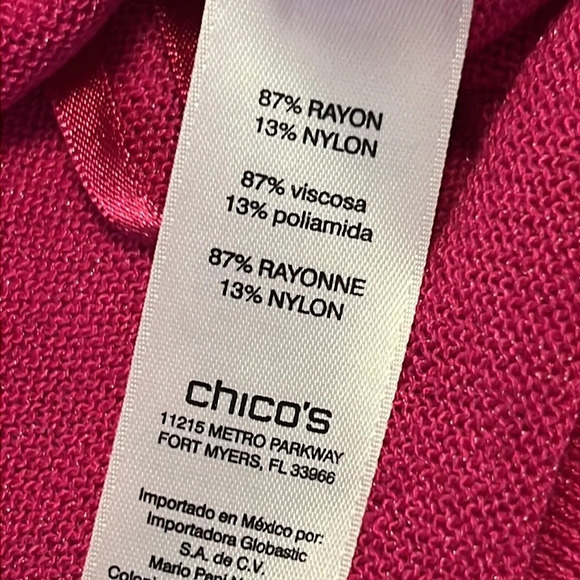 CHICO’S Europa Pink Valentines Day Date Night Layering Sleeveless Knit Tank Top - Picture 9 of 10
